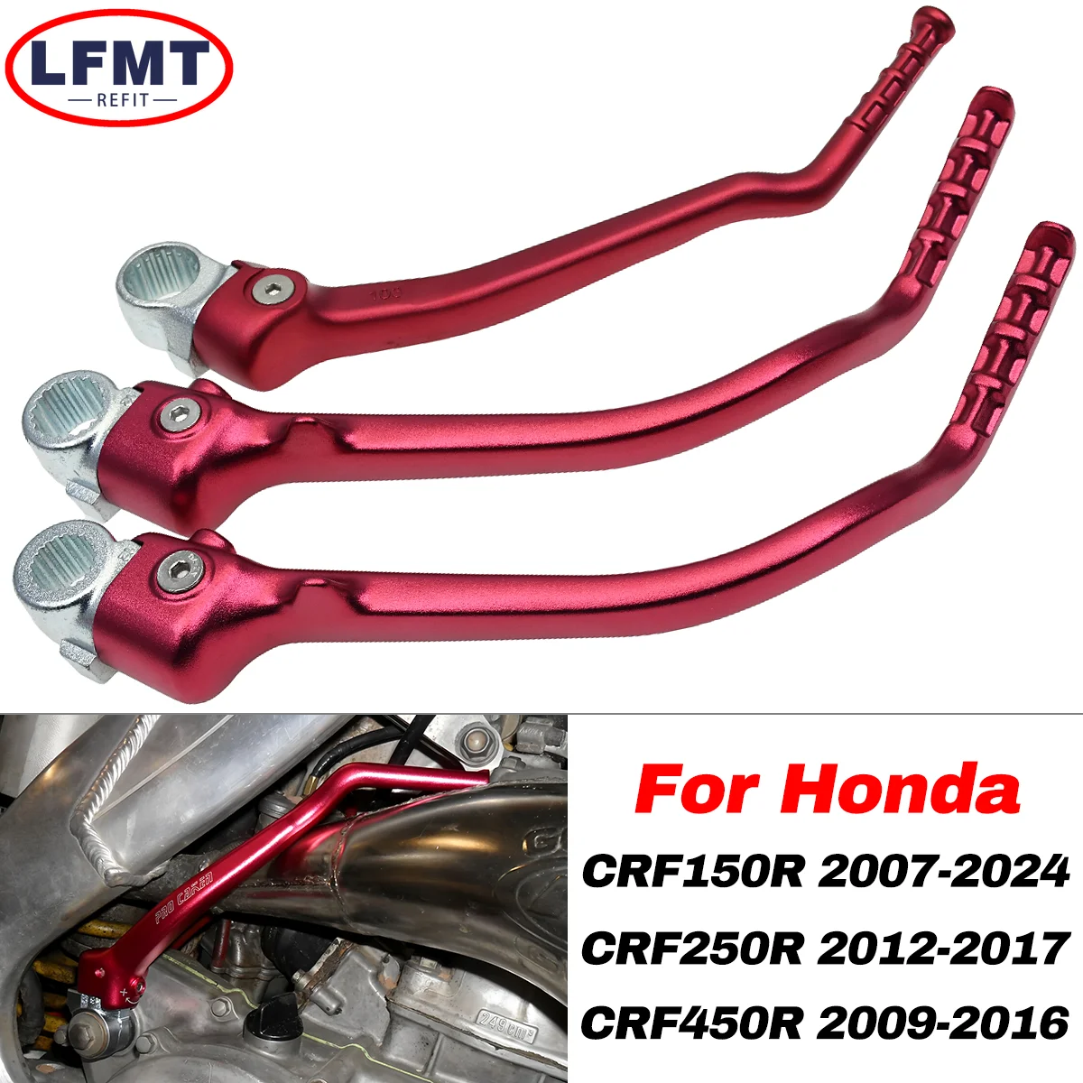 

Motocross CNC Kick Start Starter Lever Pedal For Honda CRF250R CRF450R CRF150R 150RB 150R 250R 450R Motorcycle Parts 2007-2024