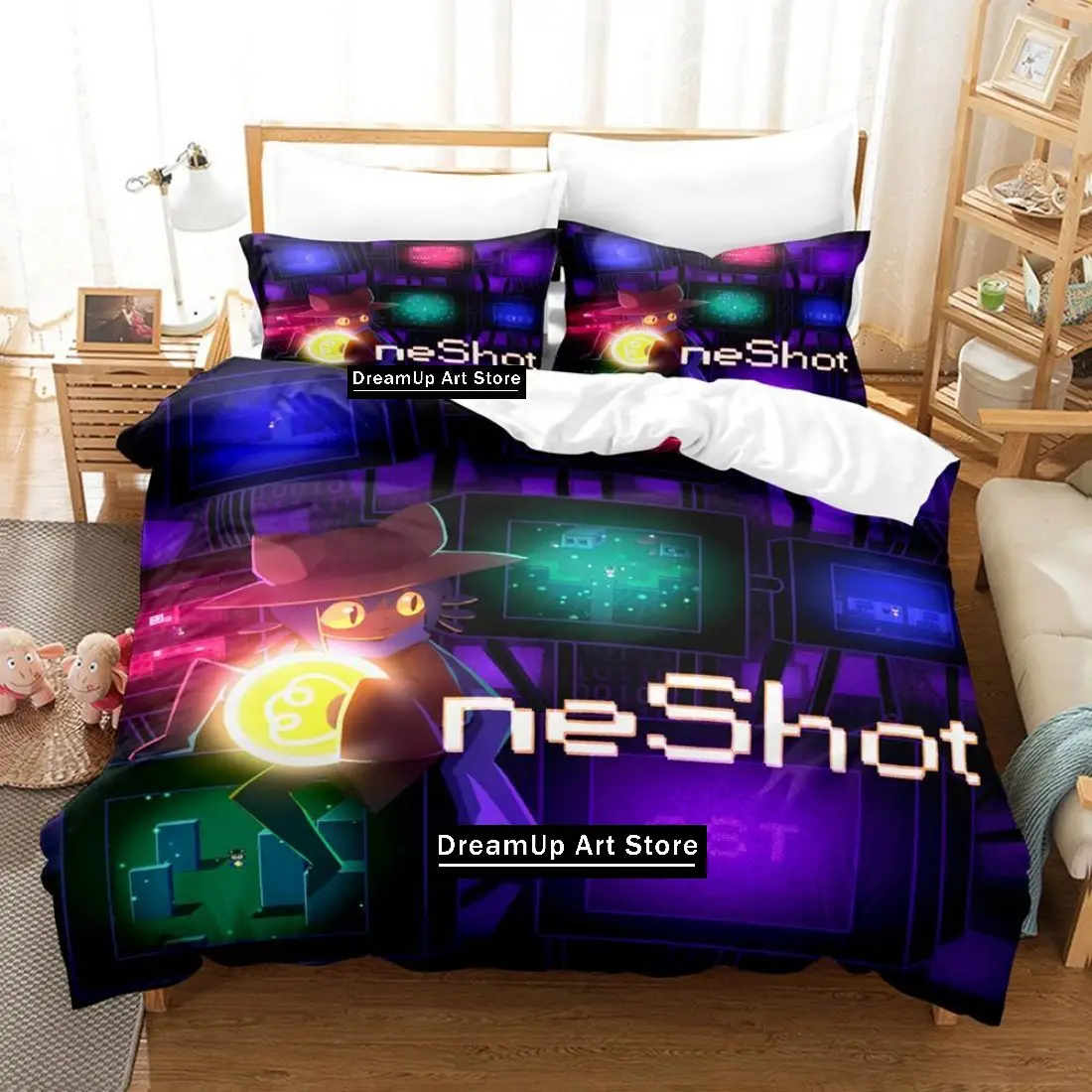 3D Print Fashion Game OneShot Bedding Set Boys Girls Twin Queen Full Size Duvet Cover Pillowcase Bed Adult Bedroom