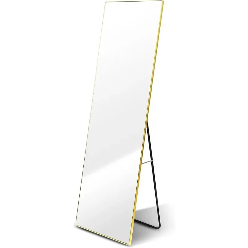 Full Length Mirror, Floor Mirror, Standing Mirror, Leaning   Full Body Bedroom  with Black Aluminium Frame  65