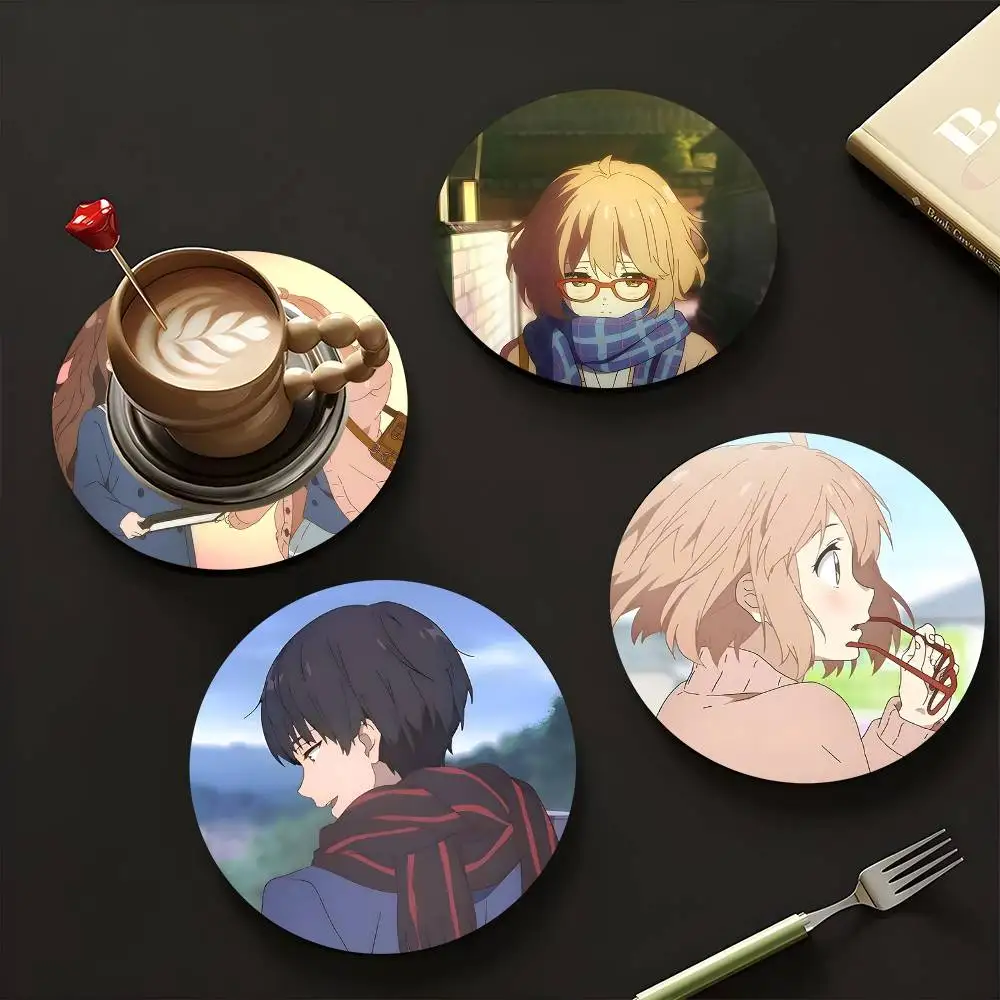 1pc Beyond The Boundary Wooden Coaster Colour Printing Cup Mat Home Desk Decoration Gifts