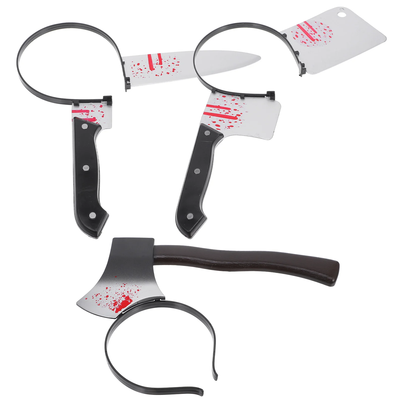 

3 Pcs Halloween Headband Creepy Hair Hoop Party Accessories Lightweight Comfortable Scissors Design Long Lasting Use High