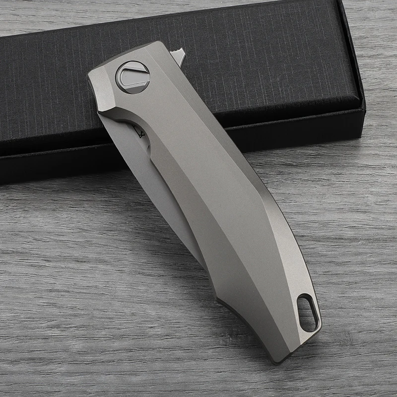 M390 شفرة فولاذية مقبض سبائك التيتانيوم سكين للفرد في الهواء الطلق الدفاع عن النفس الصيد التخييم المشي لمسافات طويلة سكينة أدوات محمولة