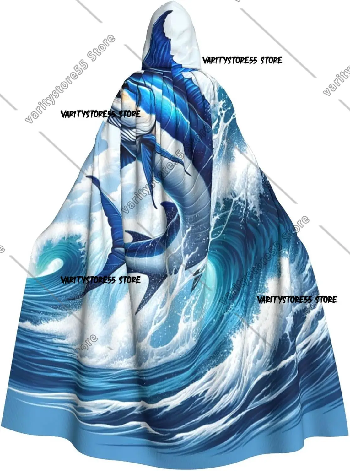 

Марлин Рыба Океанская Волна Взрослая Ведьма Накидка с Капюшоном Хэллоуин Костюм Плащ С Капюшоном
