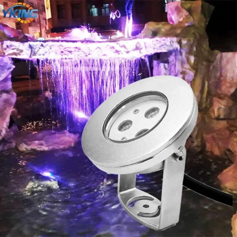 

316L stainless steel rusty against IP68 underwater light RGB 3in1 external control 3W swimming pool led marine dock light