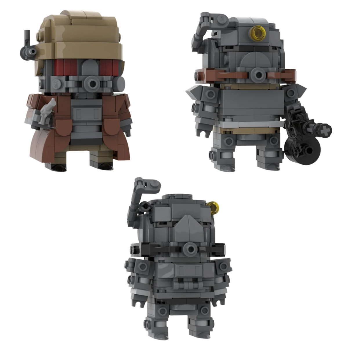 MOC Klassisches TV-Modell mit Nuklearexplosionsszene, Stereoskopisches Modell, Spielzeug-Actionfigur, T-60 Panzer-Power-Puppe, Bausteine, Kinderspielzeug, Geschenk – Detail 4