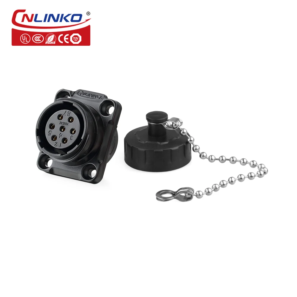 CNLINKO M20 2/3/4/7/9 Pin Industriële Connector PBT Plastic Paneelmontage 12V 5A-20A Waterdichte IP68 Elektrische Connector YM20
