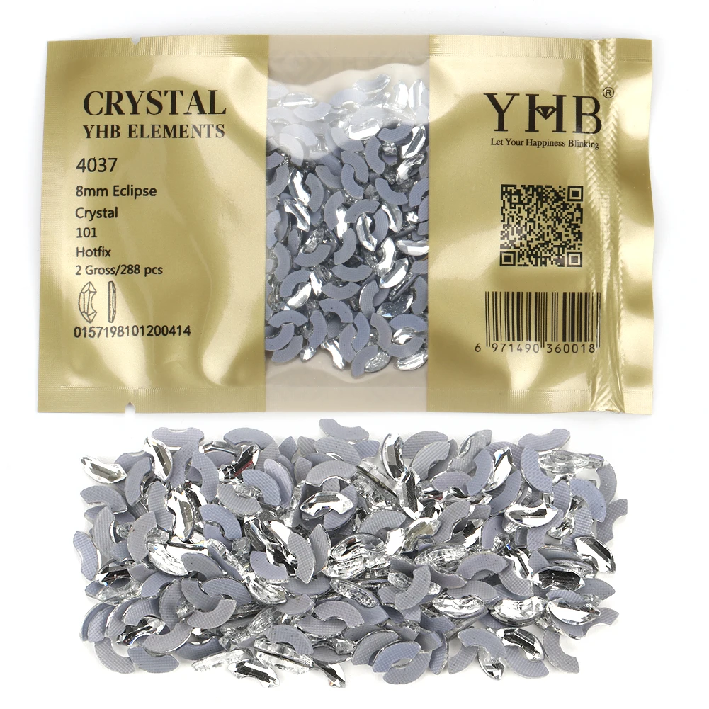 YHB 288Pcs Crystal Cristales Strass Flatback Hotfix Shaped Rhinestones For Shoes Bags Phones Fabric Garment Nail art