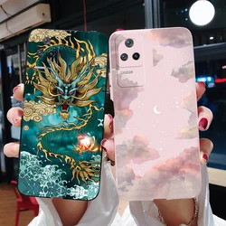 For Xiaomi Poco F4 Cases Black Dragon Pattern Cover Xiomi Poco F4 F 4 POCOF4 5g 6.67 inch Phone Protective Case Shockproof Coque