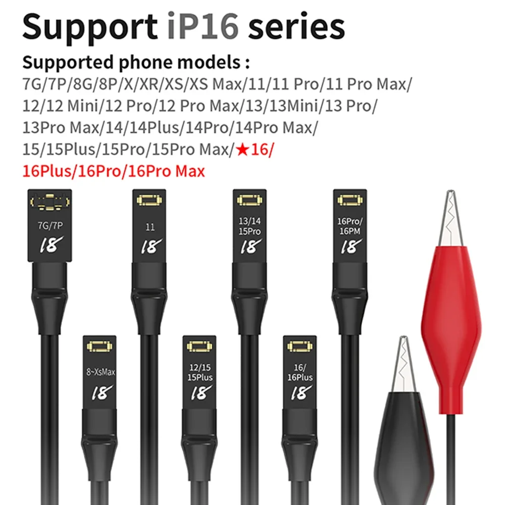 18 Kinds Exploration Edition 8 in 1 Apple Power Cable 4MM Banana Head for IPhone 7G-16PM Repair Power Test Power Cable Tool