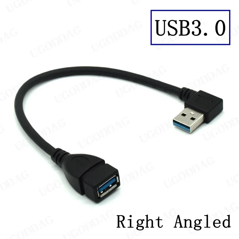 Usb Verlengkabel Usb 3.0 Mannelijk Naar Vrouwelijk Haaks 90 Graden Usb Adapter Omhoog/Omlaag/Links/Rechts Kabel Usb 0.2M