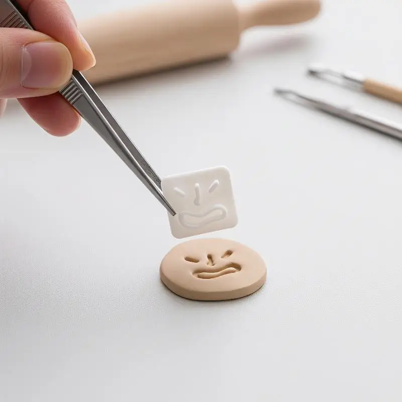 8Pcs Mini Cartoon Expression Clay Stamp Mold Set Polymer Material for DIY Scrapbooking Craft Decoration