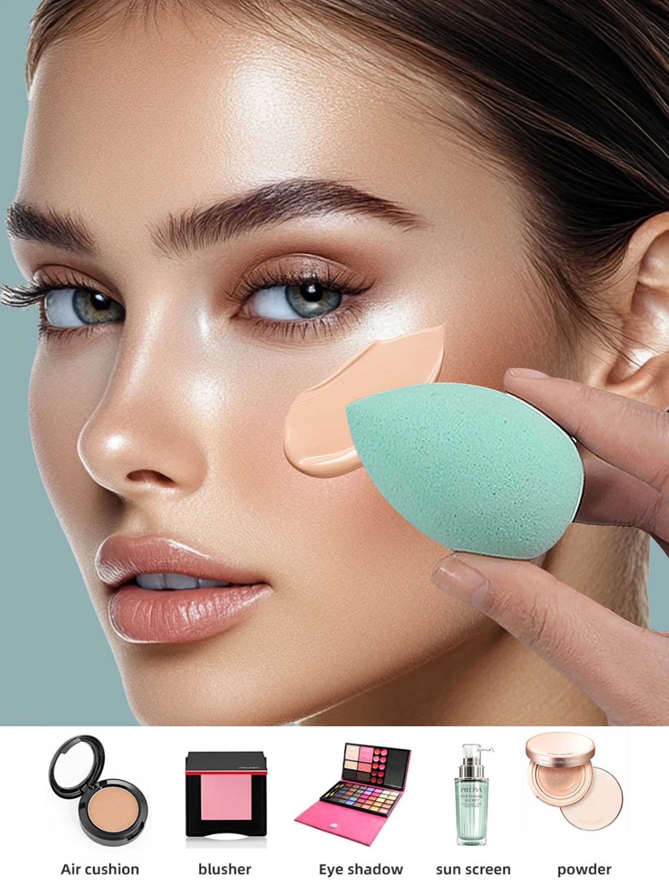 6-delige make-upsponsset voor vloeibare foundation Zacht menggereedschap Vlekkeloze afwerking Duurzame cosmetische applicators Beginners