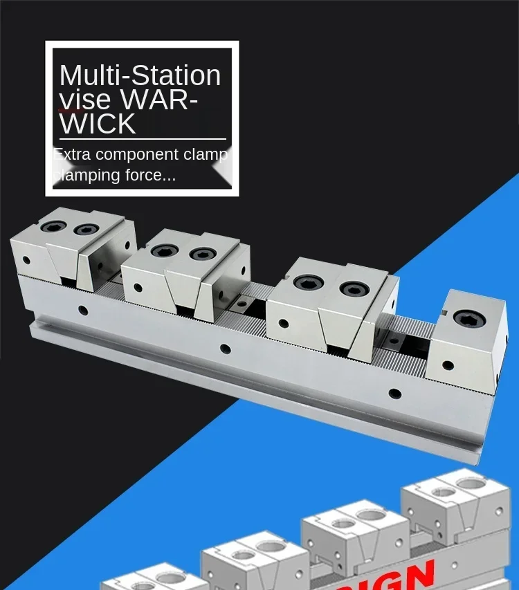 Multiple clamp vice in row for CNC machine