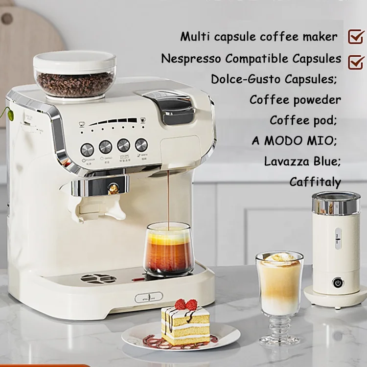

Electric Appliance Italian Multi Capsule Coffee Machine With Grinder 19bar Pump
