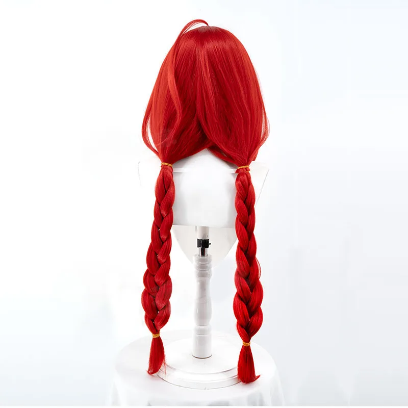 Jogo zenless zona zero ukinami yuzuha peruca cosplay yuzuha 100/80cm roupa de cabelo longo vermelho para festa de halloween adultos mulheres homens