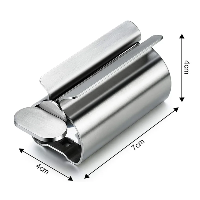 Stainless Steel Rolling Toothpaste Squeezer Tube Toothpaste Dispenser Bathroom Accessories Set Toothbrush Holder Storage Rack