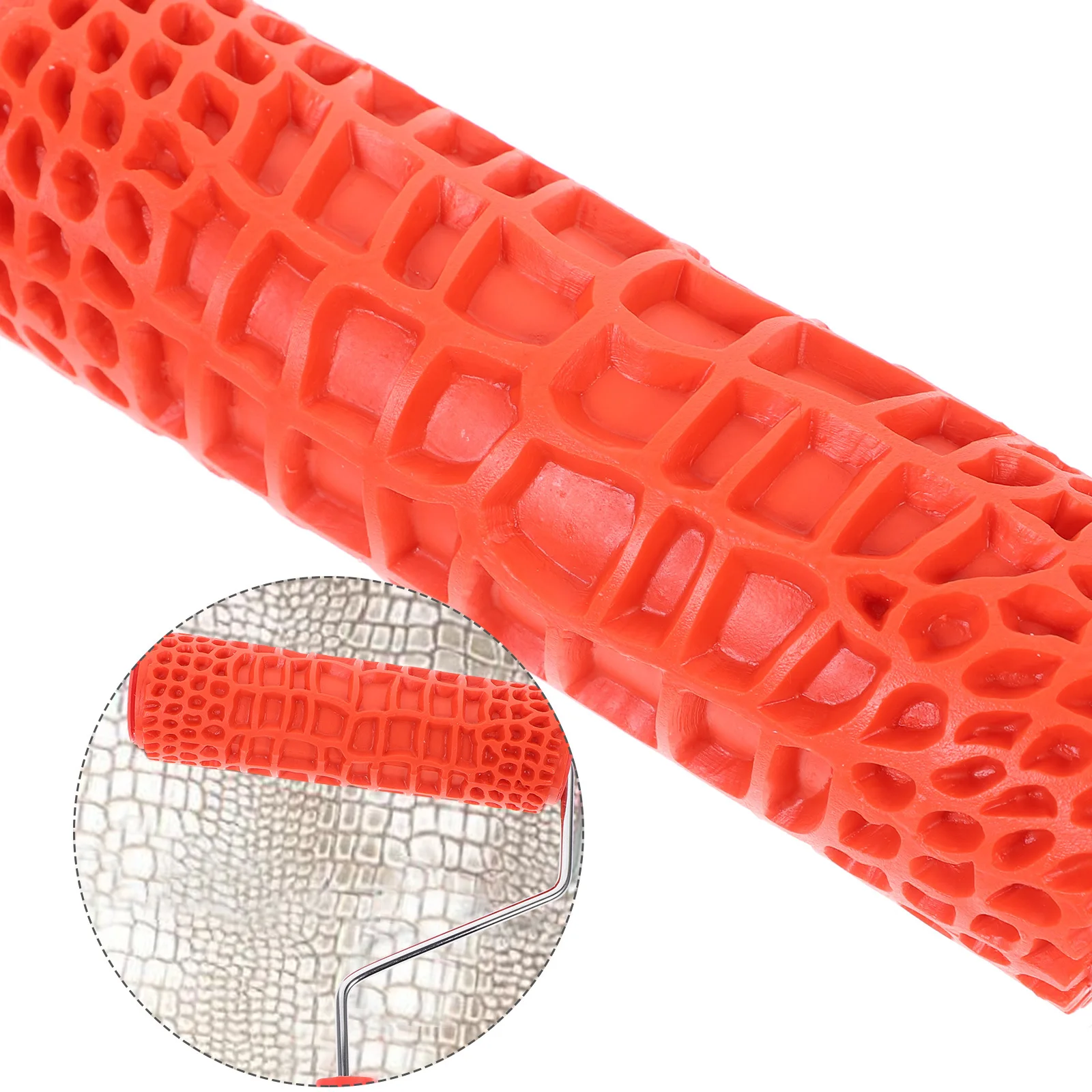 

Premium Rubber Texture Roller Wear-Resistant Durable Handle No Burrs Clear Embossing For Wall Art Diatom Mud Diy Decoration