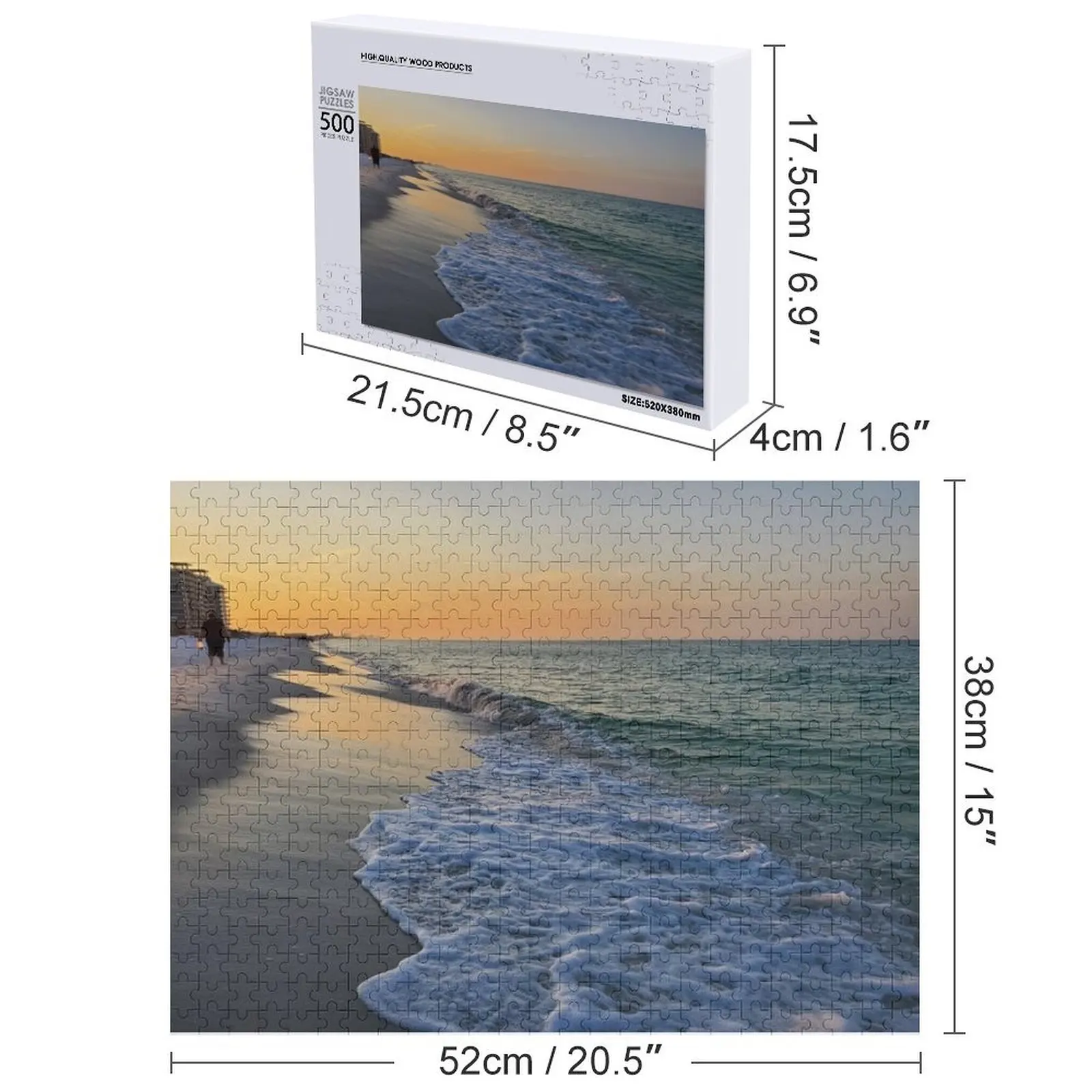 Ocean Wave Sunrise on the Beach Jigsaw Puzzle With Personalized Photo Christmas Toys Personalized Child Gift Puzzle
