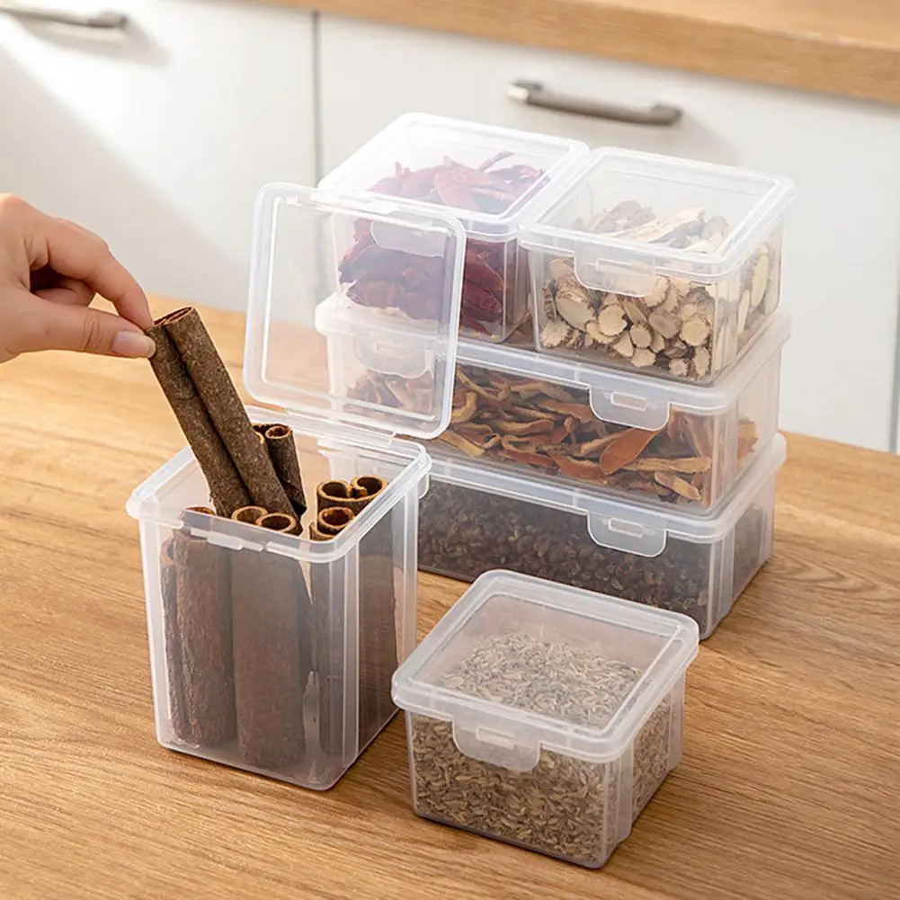 Airtight Box Good Sealing High Capacity Moisture Proof Transparent Visible Spices Dry Fruit Tea Jar Storage Container for Home