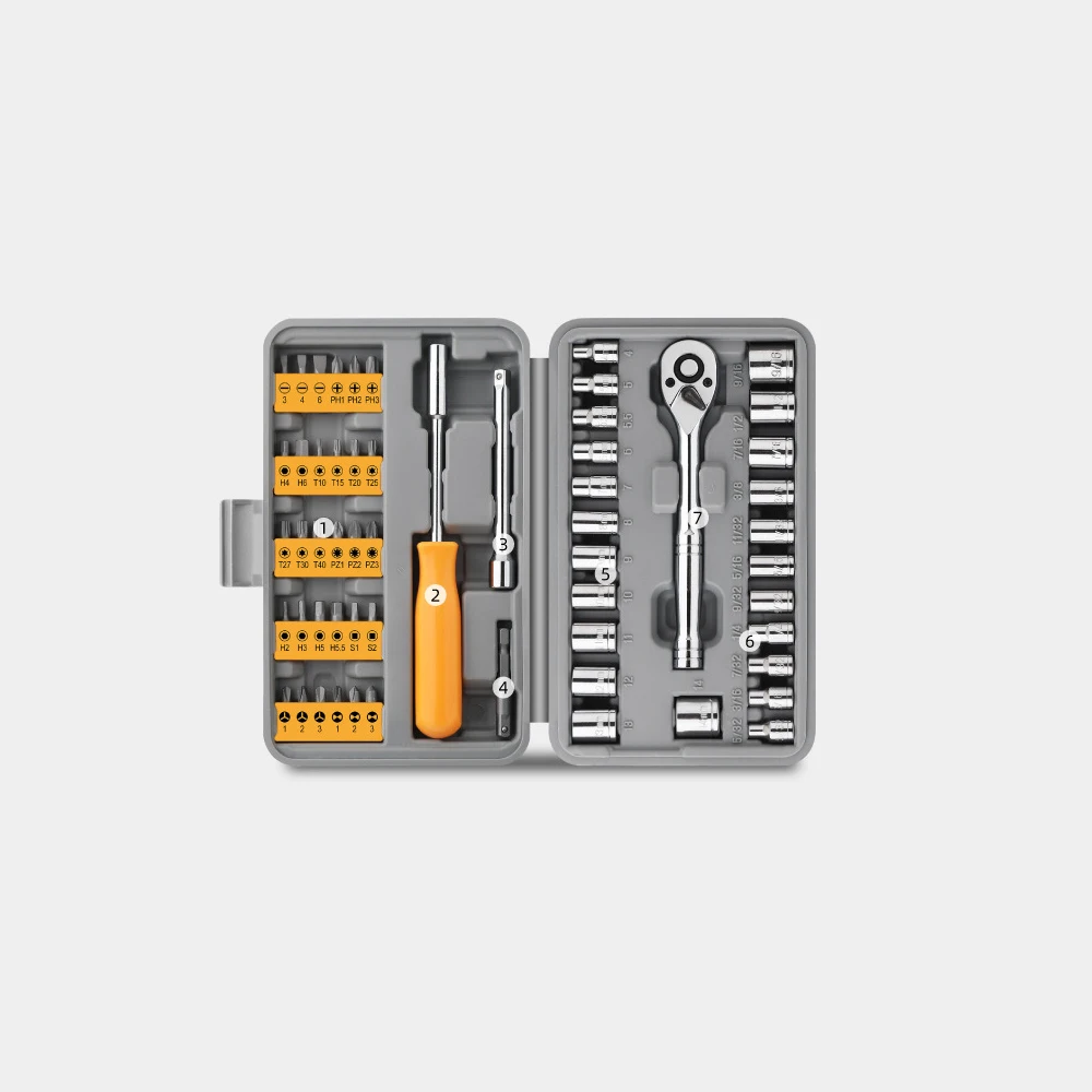 

57pcs Socket Ratchet Wrench Combination Maintenance Tool 72-tooth Quick-disengagement Auto Repair Set Specially Designed