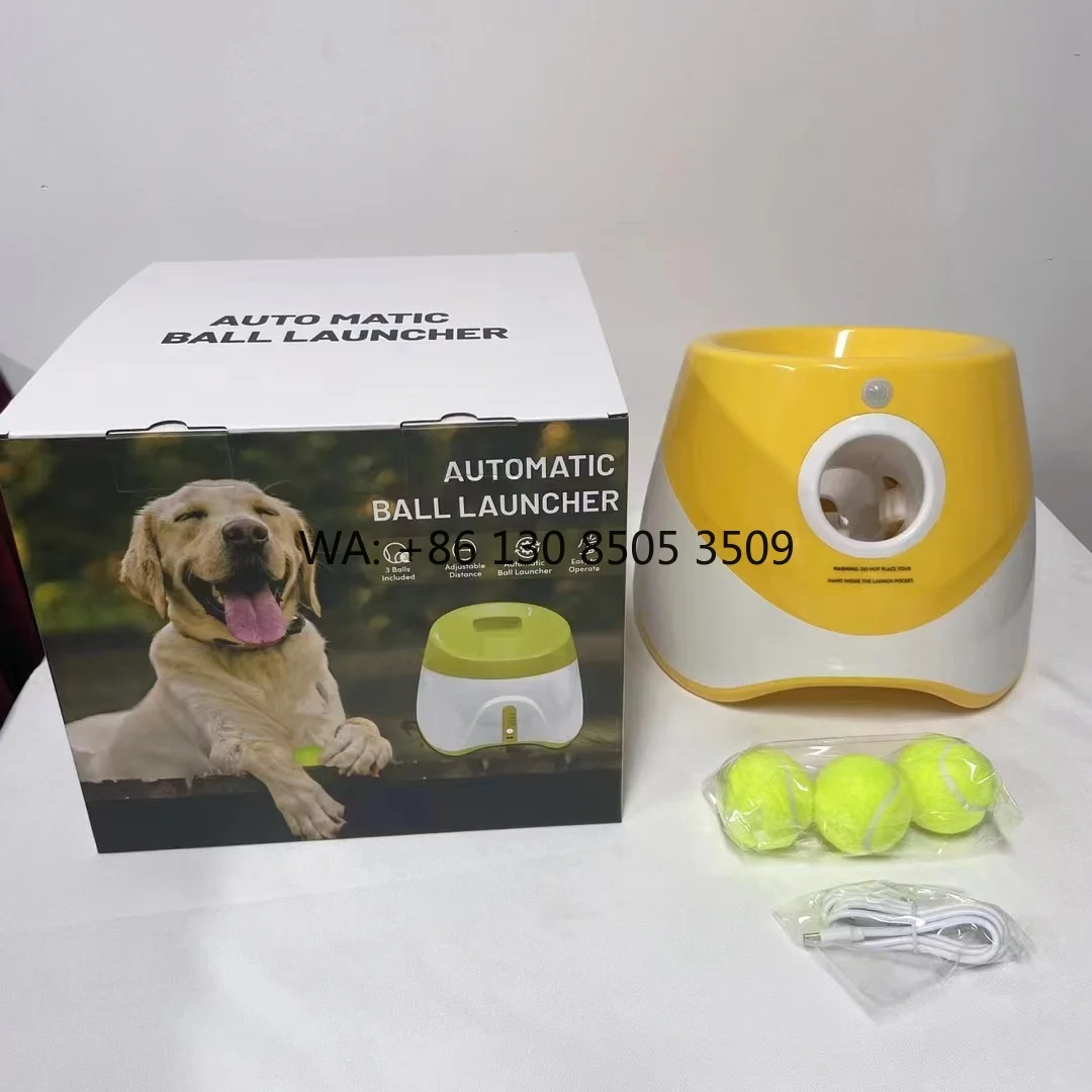 

Original Factory Automatic Dog Ball Launcher With 3/6/9/12 Tennis Balls Hot Dog Ball Thrower for Dogs Interactive Puppy Toy