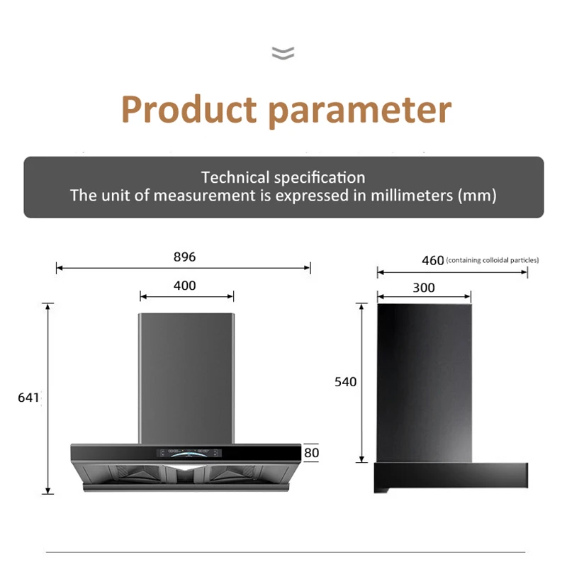 بقعة المنزلية كبيرة شفط شفاط المدى العلوي شفط T-نوع شفاط المطبخ التنظيف التلقائي شفاط المطبخ الأوروبي