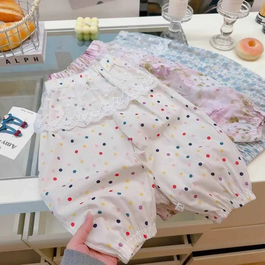 Korean Version New 2026 Summer Children's and Girl's Clothing 2-7 Years Old Fashion Versatile Lace Pants