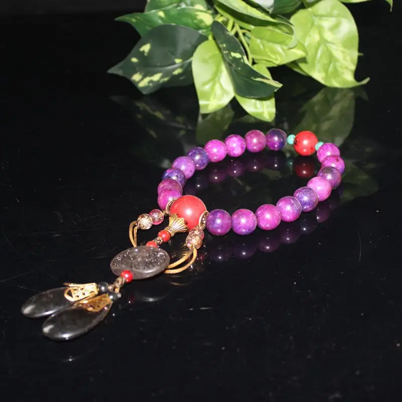 

Цин Двор Персиковый Цветок Нефритовый Круглый Восемнадцать Молитвенный Браслет Бусины Будды Ручной