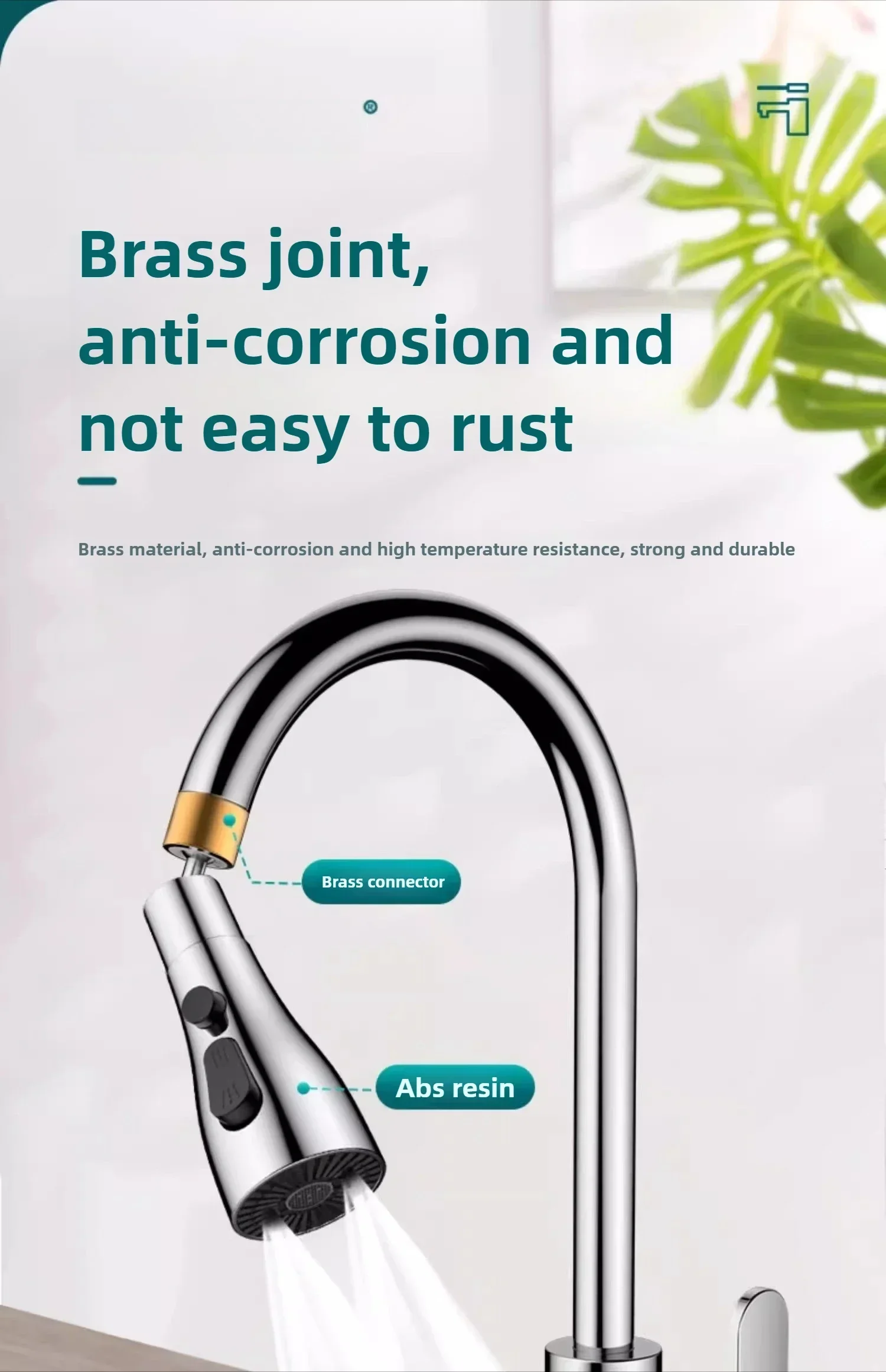 Universal 360° ° Drehen Küche Wasserhahn Extender Belüfter Kunststoff Spritzfilter Küche Waschbecken Wasserhahn Bubbler Düse Belüfter – Detail 10