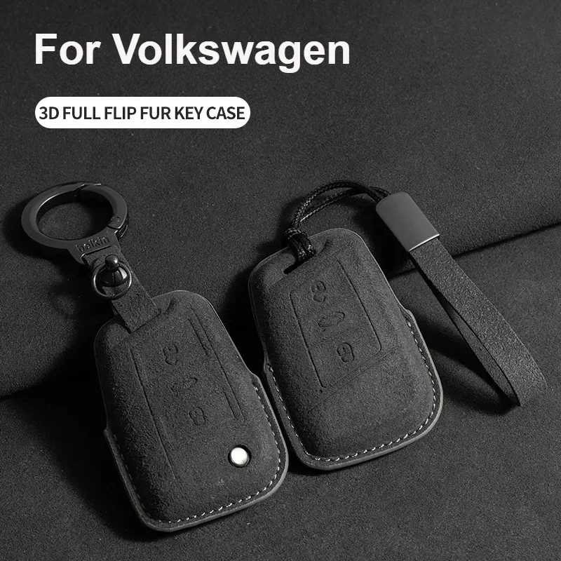 

Suede Car Key Case Cover Fob Keychain For VW Volkswagen Golf 7 MK7 Tiguan MK2 For Ateca Leon FR Ibiza Skoda Octavia Kodiaq