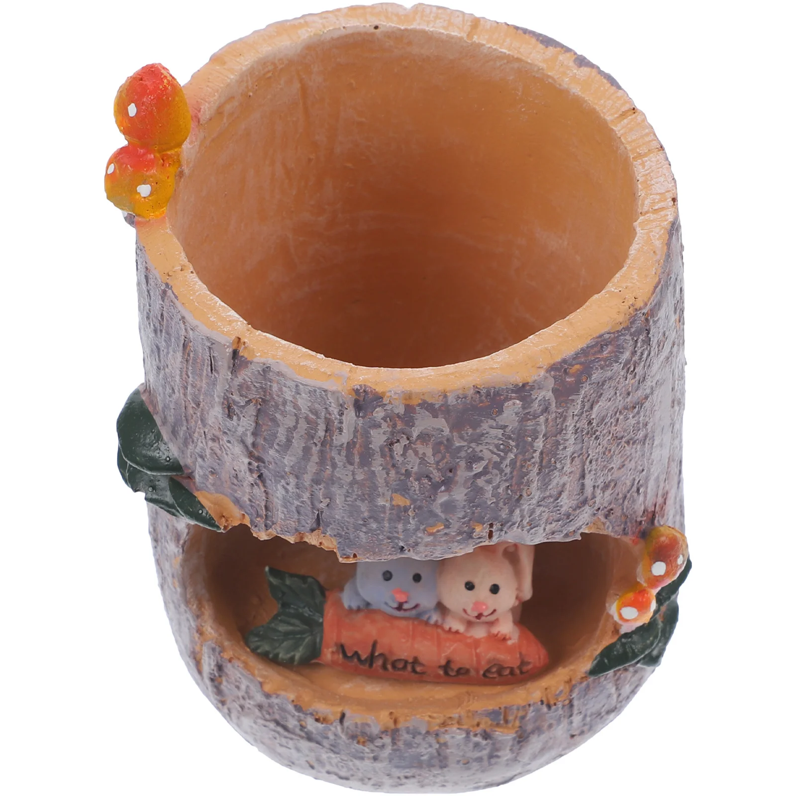 Resin Tree Hollow Flower Pot Rabbit Picnic Design Durable Planter For Succulent Sedum Bonsai Garden Decor Indoor Outdoor