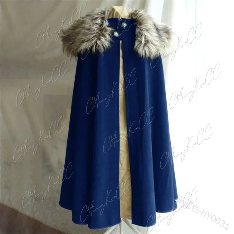 Cape de Cosplay Viking avec Col en Fourrure pour Homme et Femme, Costume d'Halloween Médiéval, Manteau Gothique de Haute Qualité, Everak, Hiver, 3XL