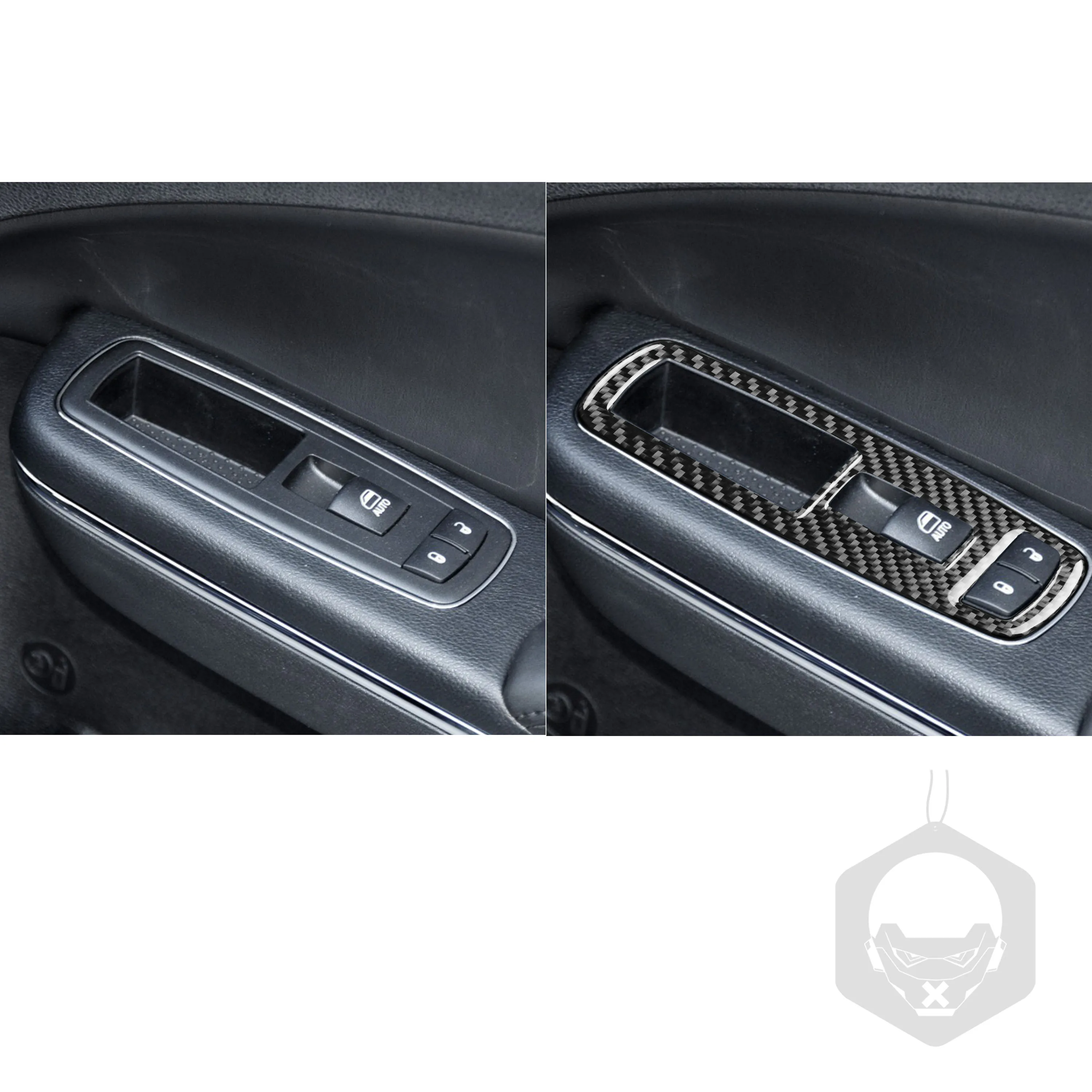 For Dodge Charger 2015-up Accessories Real Soft Carbon Fiber Interior Door Handle Panel Cover Trim Sticker Decoration