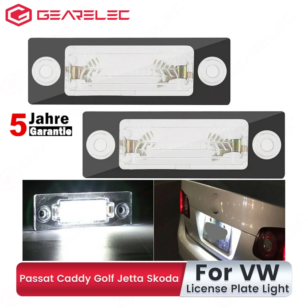 2pcs Halogen Number License Plate Light Lamp For VW Passat B5 B6 Caddy Touran Golf Transporter T5 T6 Jetta Skoda Superb