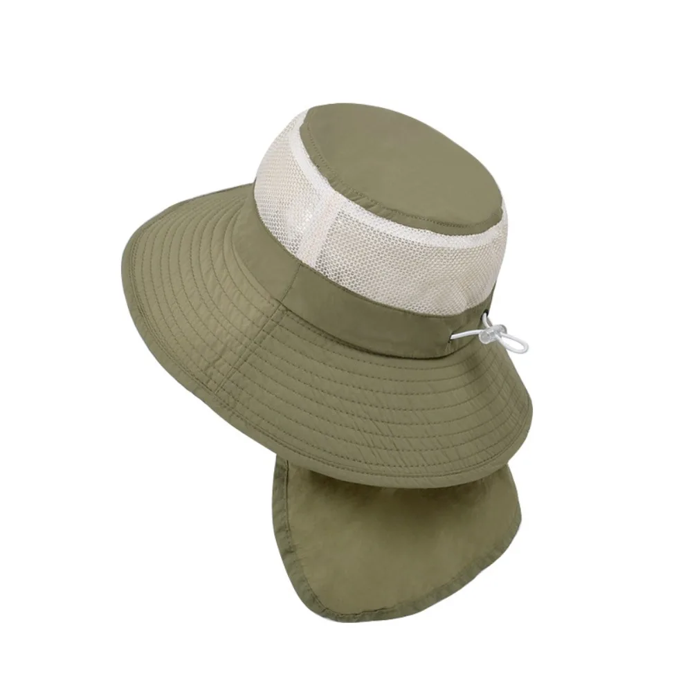 

Fashion Breathable Shawl Sun Hat Quick Dry Wide Brim Baby Sun Protection Hat Sunscreen Cotton Children Fishman Hat Girls