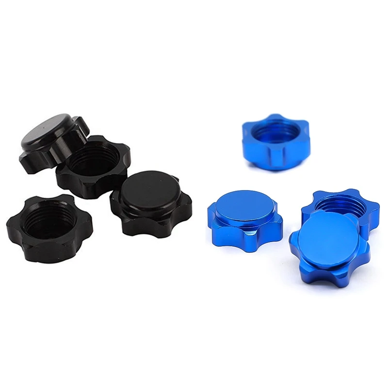 4Pcs Aluminum Wheel Hub Cover Anti-Dust Cover 17Mm Hex Nut For 1/8 RC Car