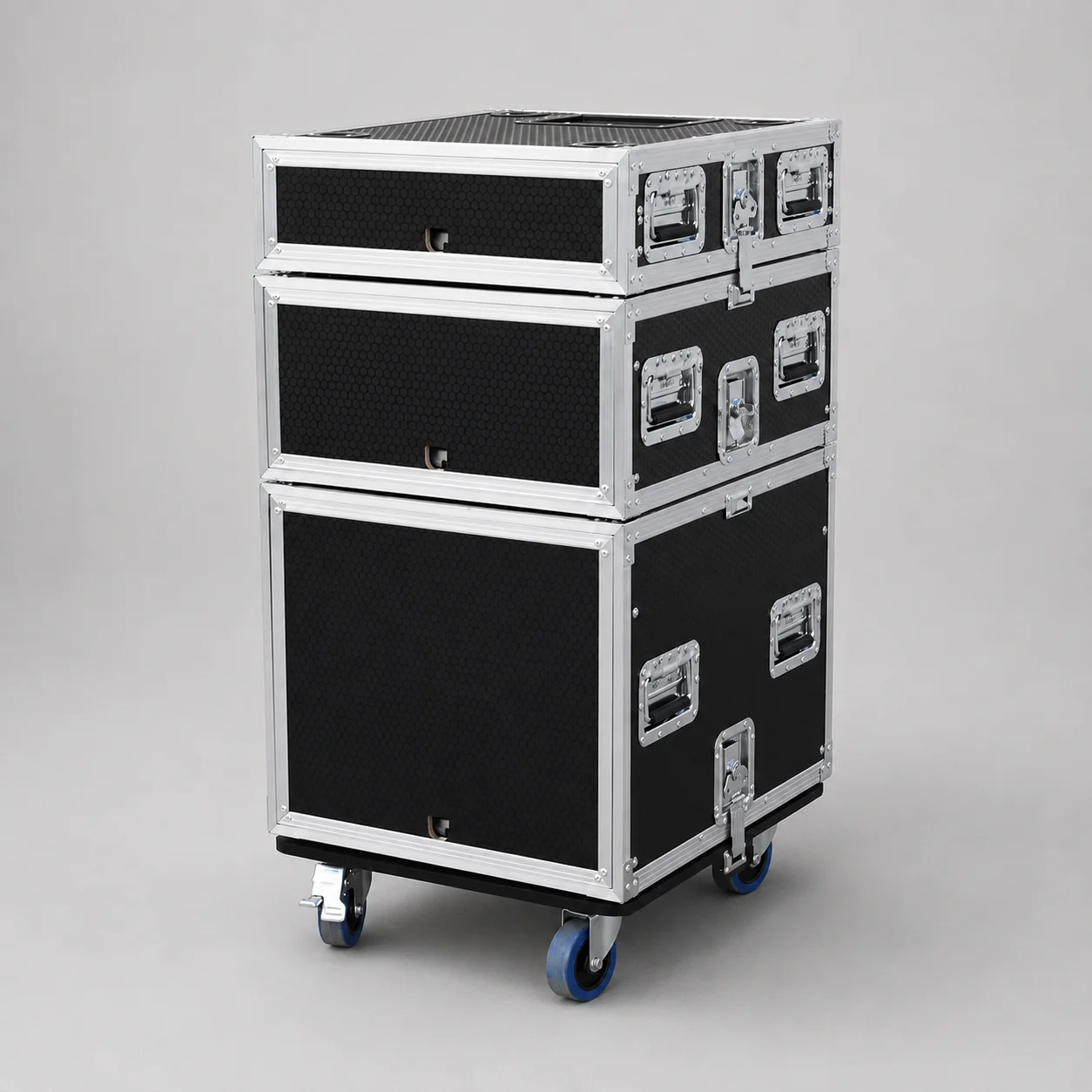 19 Inch Slide & Slam Shock Mount Rack Flight Case 2U to 10U with Adjustable Rack Rails