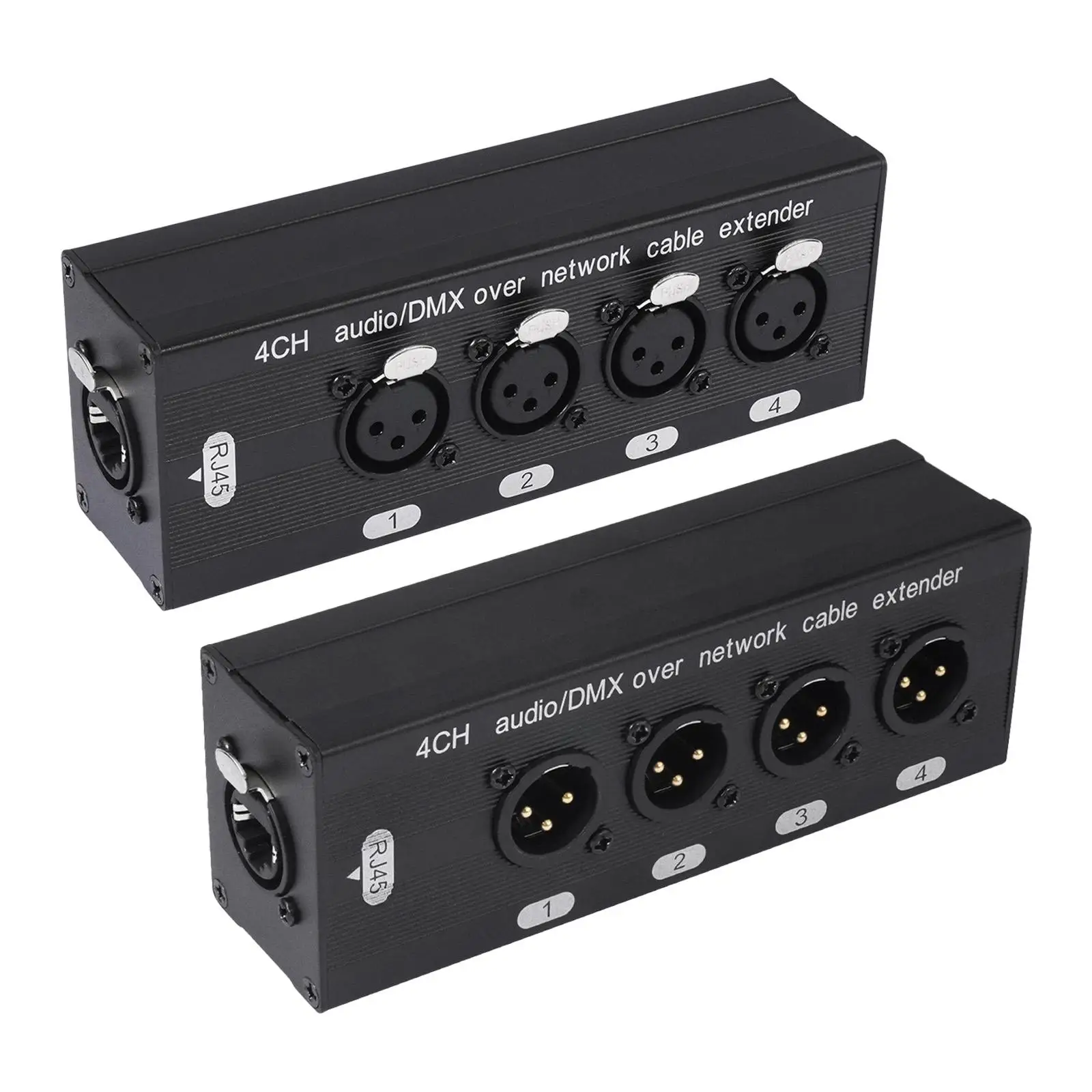 4 Channel 3 Pin Multi Network Cable Breakout Sturdy Lightweight Male and Female to for Studio Recording Stage Lighting Home