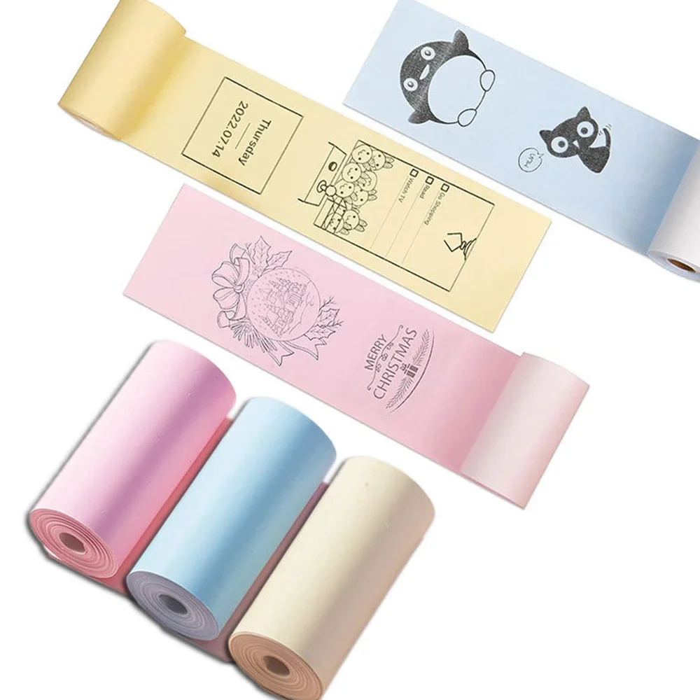 Mini Printer Paper Self-adhesive Thermal Papers HD Color Label Printers Wireless Label printer Inkless Printing Universal 57mm