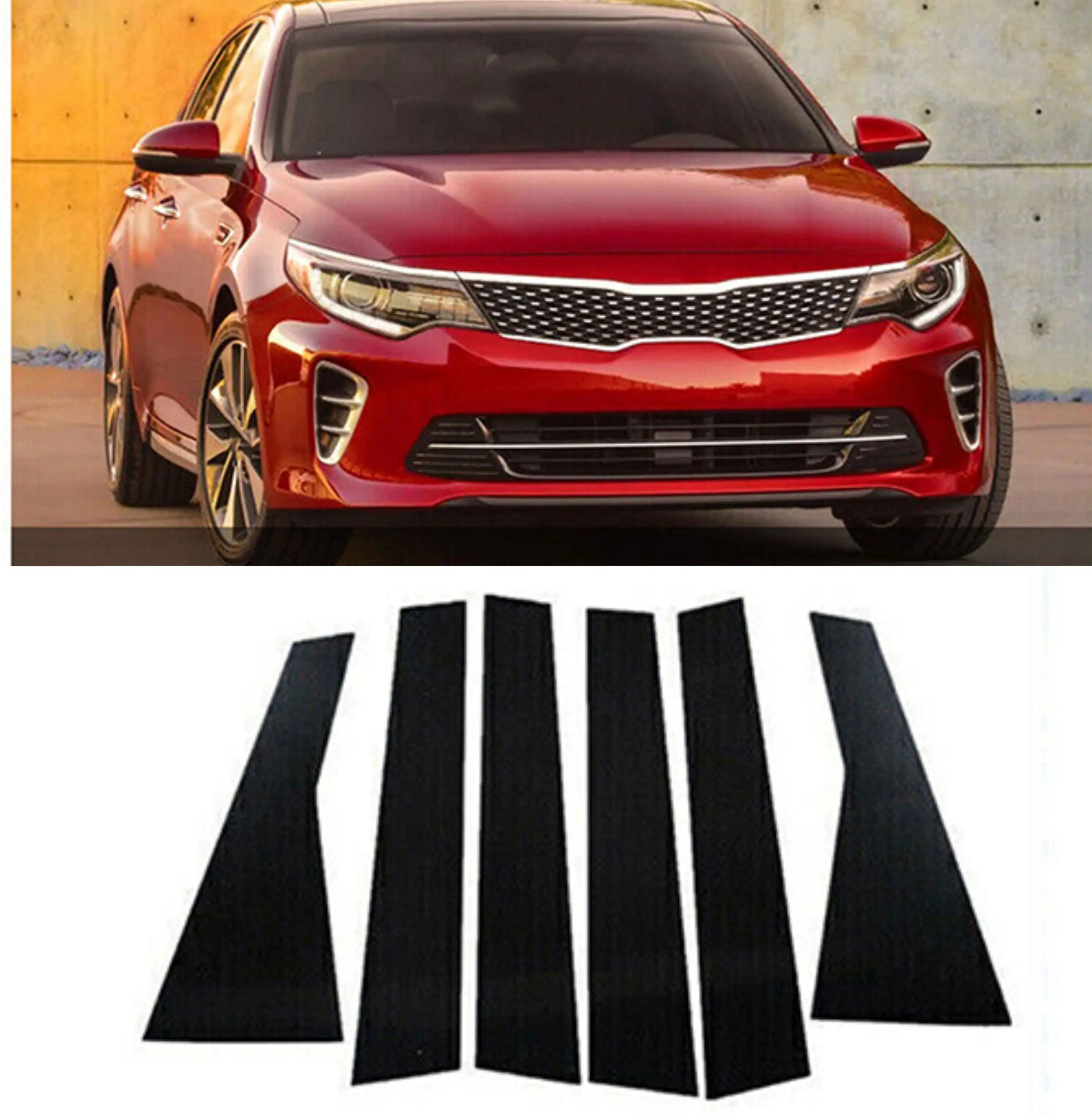 

6Pcs Car Door Window Pillar Posts Trim Covers Sticker For KIA Optima/K5 2016 2017 2018 2019