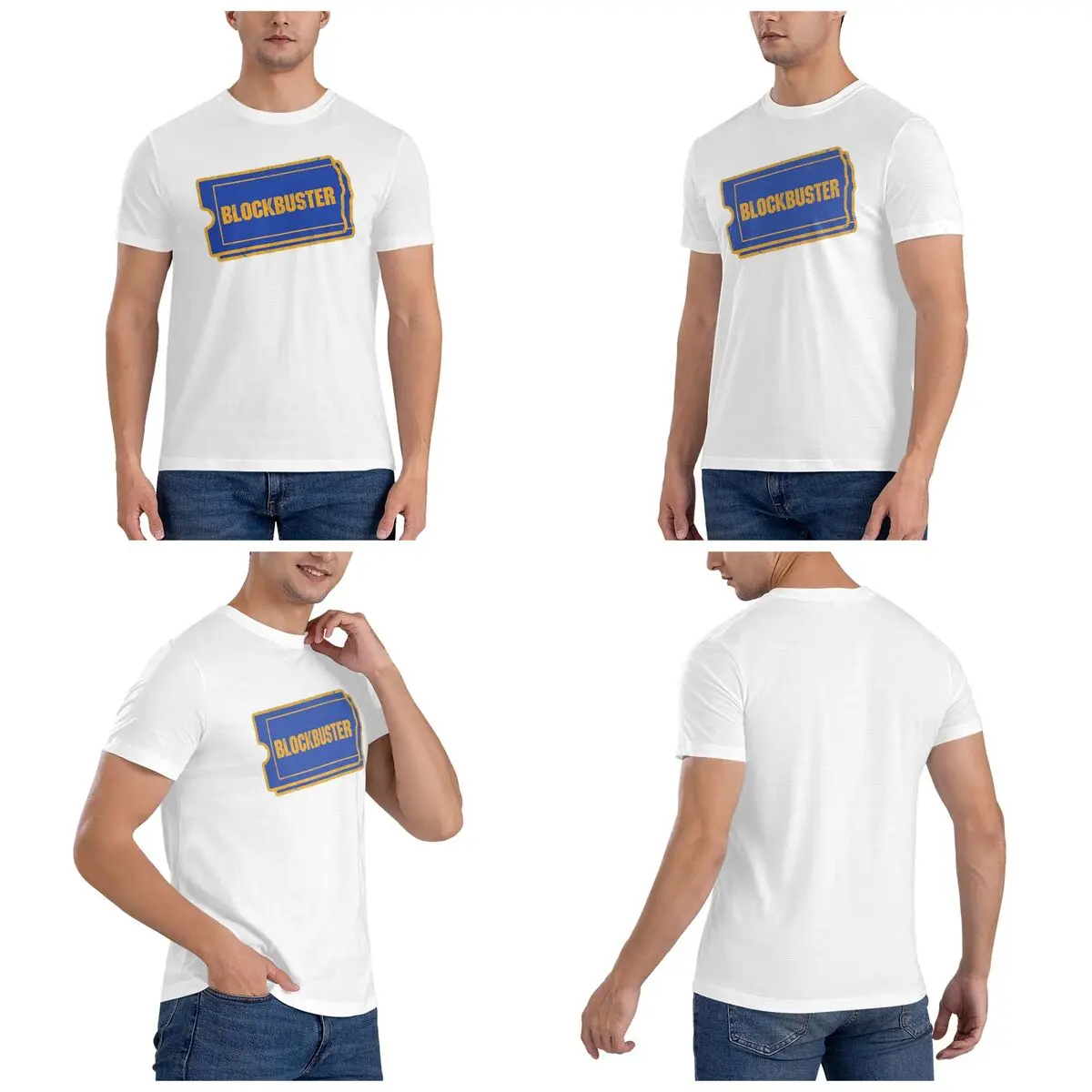 Blockbuster Vintage Men T-Shirt Funny Oversized T Shirts Men's O-Neck Cotton Tees Short Summer Male