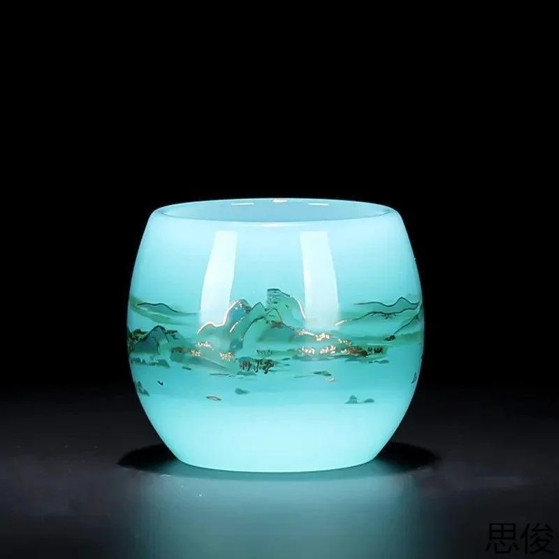 

60/70ml ceramic teacup strap with pattern, high-end JIANZHAN,business birthday and festival gifts,household/office water cup/MUG