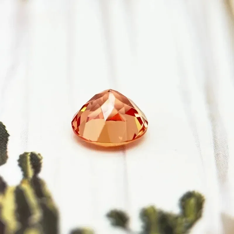 

A-высокое качество, выращенный в лаборатории сапфир, круглая форма, оранжевые очаровательные бусины для заката, для изготовления ювелирных изделий своими руками, кольцо на выбор, сертификат AGL