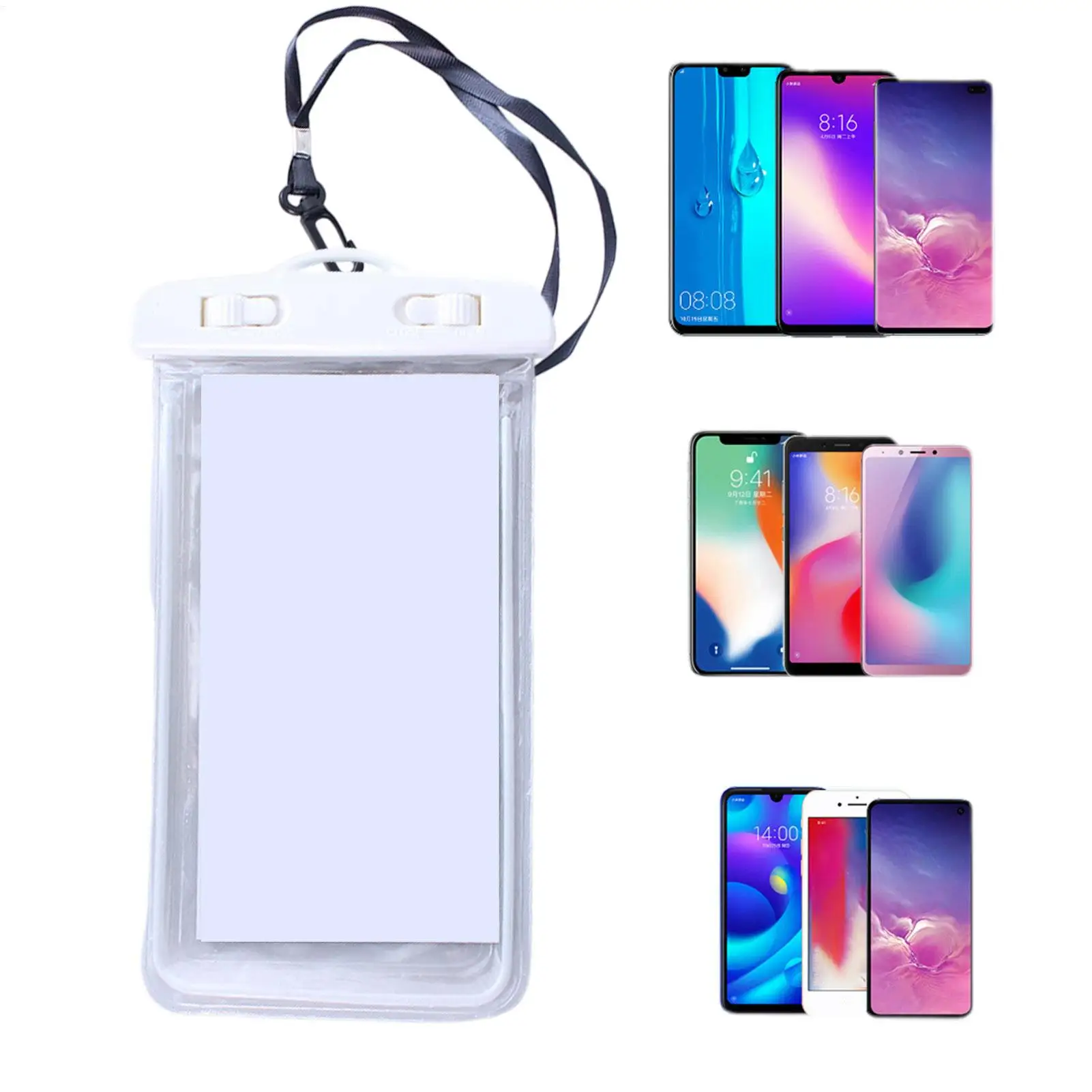 Waterproof Phone Bag Luminous Floating with Lanyard Waterproof Cell Phone Pouch Outdoor sports swimming floating phone case view 3