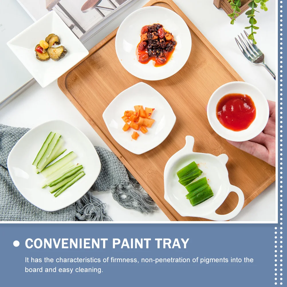 

12Pcs Convenient Paint Tray Set Bone China Material Strong Mixing Pallet for Various Solvents Portable Art Supply for Amateurs