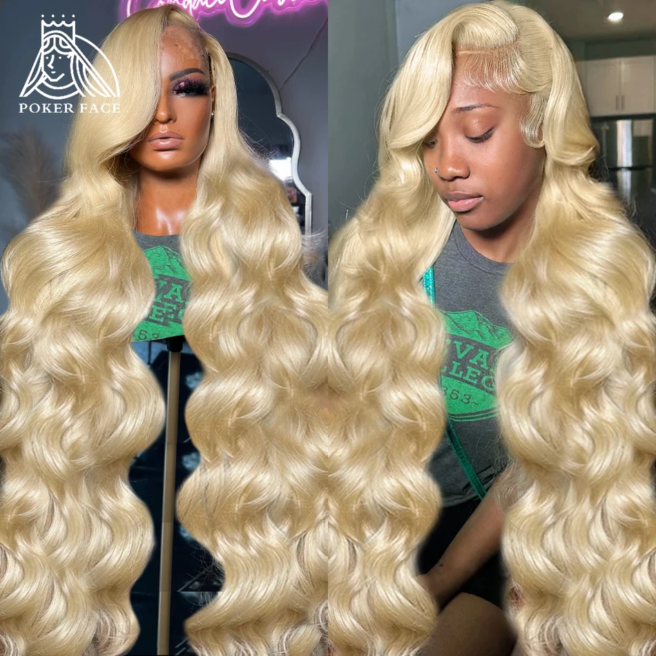 Brazilian 30 40 inches Body Wave 613 Honey Blonde HD Transparent Lace Front Human Hair Wigs 13x6 Lace Frontal Wig