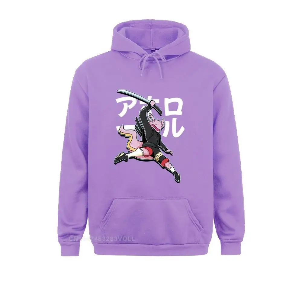 Samurai Axolotl Cartoon Funny Larry Holiday Hoodies Prevailing Long Sleeve Women Sweatshirts Normcore Summer Clothes