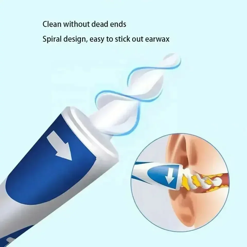 New spiral silicone ear scoop, convenient and safe ear cleaner set, specialized tool for household rotating ear canal cleaning