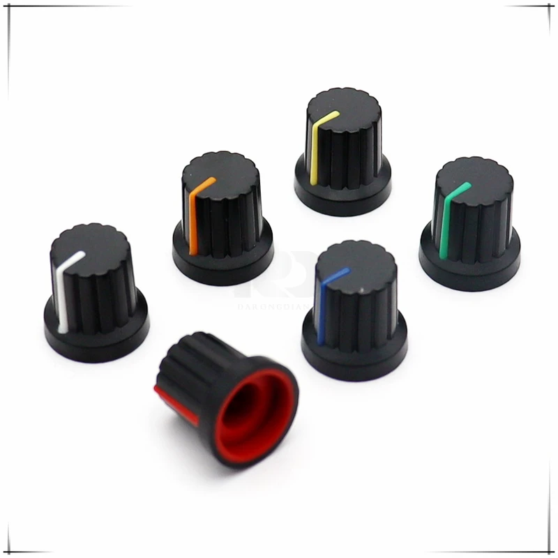 10PCS 15.5×15mm Plastic Knob Cap Potentiometer Encoder Knob cap Amplifier volume Knob cap  Flower Shaped Inner Hole 6mm