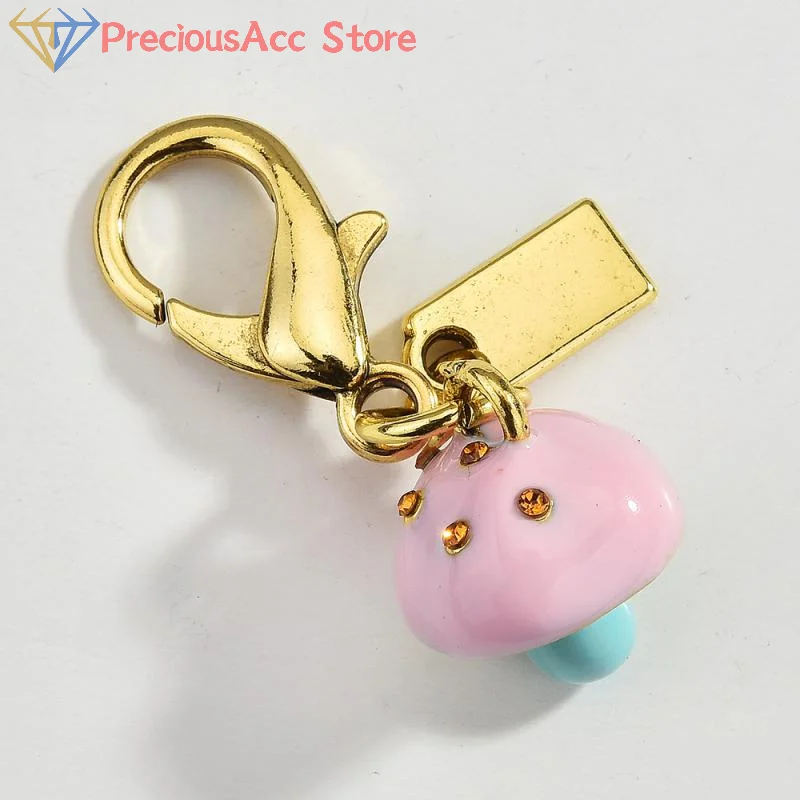 Llaveros de flores con letra C de seta y carruaje a la moda para mujer, exquisito bolso de Metal Y2K, colgante, llavero de coche, accesorio de regalo de joyería